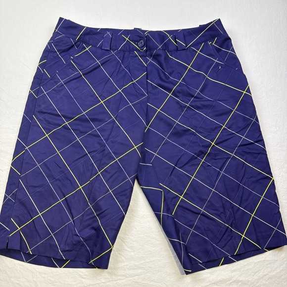 Nike Pants - Nike Golf SHORTS WOMENS 12 Dri-FIT Purple  ARGYLE Checkered Athletic Golfcore